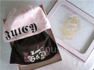 Juicy Couture Baby Infant Girl Newborn Reversible Hats Set of 2