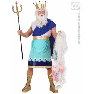 Deluxe King Neptune Poseidon Fancy Dress Costume Medium