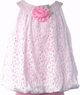 New Baby Girls "Pink White Daisy Lace" Size 24M Top Leggings Clothes