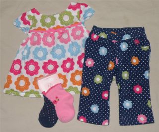 Gymboree Smart Sweet Baby Girl Shirt Pants Socks Clothes Size 3 6 Months Lot