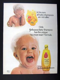Johnson Johnson No More Tears Baby Shampoo 1986 Print Ad Advertisement
