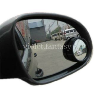 2X Black Car Small Round Mirrors Rear View Blind Spot Glasses Wide Angle Mini