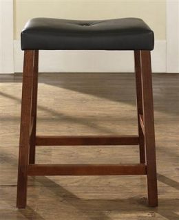 Saddle Seat Bar Stool in Cherry w 24 inch Seat Height Set of 2 CF500224 CH