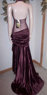 B85 $375 Sexy Attitudes by Debra Deep Burgundy Prom Pageant Gown M 8 10