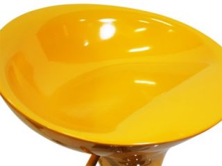 2 Yellow Modern Bombo Style Swivel Barstools Adjustable Counter Chair Bar Stools
