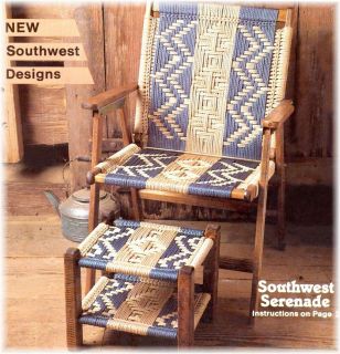 Macrame Cording Lawn Chairs 14 Southwest Designs Pattern Book Chair Footstool