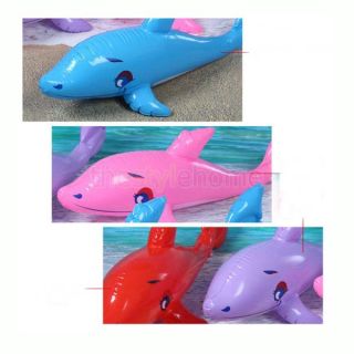 1pc Cute Children Dolphin Inflatable Beach Swimming Garden Pool Toy Random Color
