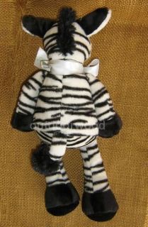 Pickles Black White Zebra Plush Stuffed Animal Baby Rattle