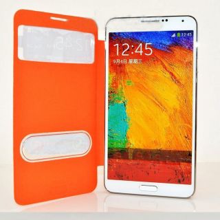 Leather Flip Smart View Battery Case Cover for Samsung Galaxy Note 3 III N9000