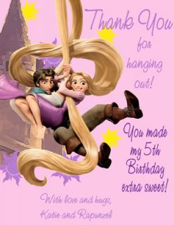Tangled Princess Birthday Party Invitation Customized with Free Thank You Card