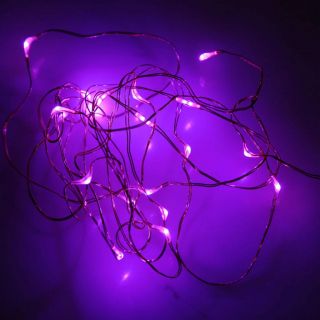 Hot 4 5V 2M 20LEDS Battery Operated Purple LED Copper Wire String Fairy Lights