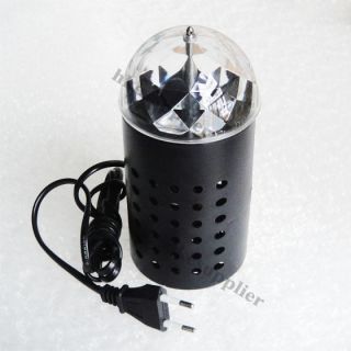 Black RGB Crystal Magic Ball LED Full Color Rotating Lamp for Party Disco DJ