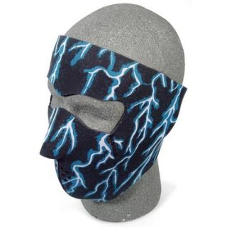 Blue Lightning Neoprene Cold Weather Full Face Mask Skiing Motorcycle