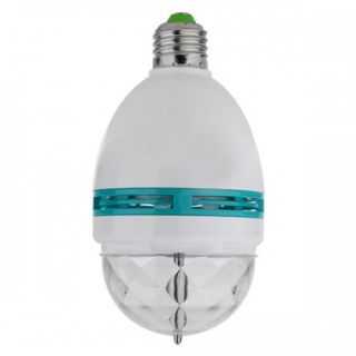 Colorful 3W Compact LED E27 RGB Colorful Spot Rotating Flash Stage Bulb Lamp