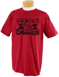 Funny Fantasy Football Champion T Shirt Cool Winner Trophy Tees 6 Colors s 5XL