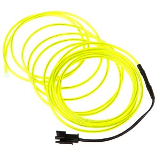3M Flexible Neon Light Glow El Wire Rope Tube Car Dance Party Transparent Lemon