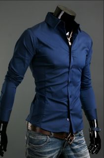 New Mens Luxury Stylish Casual Dress Slim Fit Shirts 10 Color 4 Size U s Seller