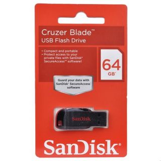 SanDisk Cruzer Blade 64GB USB 2 0 Flash Drive Black Red