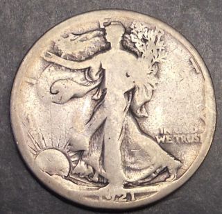 1921 s Walking Liberty Half Dollar Low Mintage Semi Key Coin Filler Starter