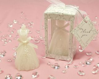 White Wedding Dress Candle Favors Bridal Gown Party Gift