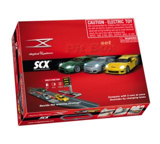 SCX Digital System GT 1 32 Slot Car Set w Pit Box 20 4'