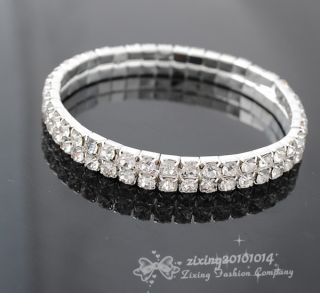 Pick Crystal Bridal Wedding Party Jewelry Rhinestone Elasticbracelet CHAINZGJ012