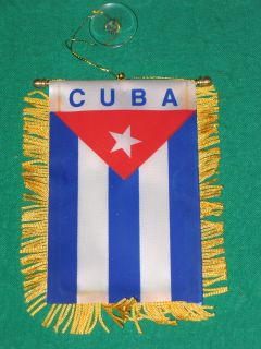 Cuba Flag Mini Banner 4"x6" Car Window Mirror New Cuban