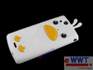 For Sony Ericsson Xperia Arc s White Chick Silicone Soft Back Cover Case ZVSF493