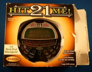 Hit Me 21 Blackjack Radica Electronic Handheld LCD Game Travel Casino Vegas Toy