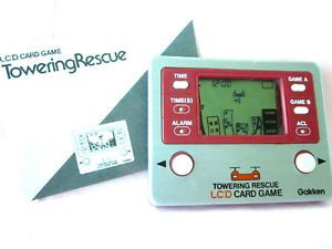 80s Gakken Towering Rescue Manual Helicopter Retro Handheld LCD Card Game Watch