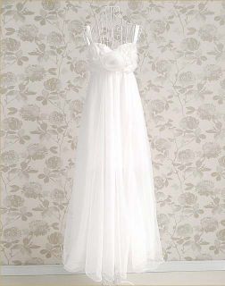 Beautiful White Floral Mesh Gauze Strap Long Maxi Dress