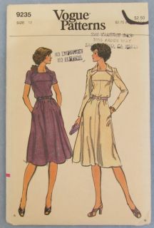Vintage Vogue Sewing Pattern Classic Business Wear Office Dress Yoke Collar 12
