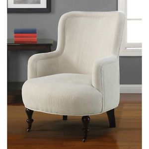 Clarise Modern Sculptured Snow Fabric Espresso Finish Living Room Accent Chair