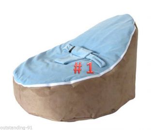 Blue Baby Bean Bag Chair and Bed for Infants Toddlers Kids Without Filling 1