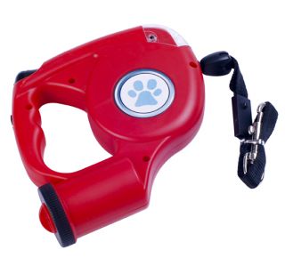 New 15ft Automatic Retractable Pet Dog Leash with LED Light Red Blue