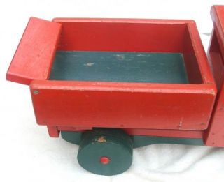 Big Red Dump Truck 1953 Antique Hand Crafted Wood Grandads Toy Shop Thetford VT