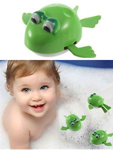 Funny Cute Baby Kid Child Bairn Swimming Frog Wind Up Bath Plastic Toy Good HS