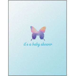Pack of 10 Baby Shower Invitations Butterfly Blue B 09