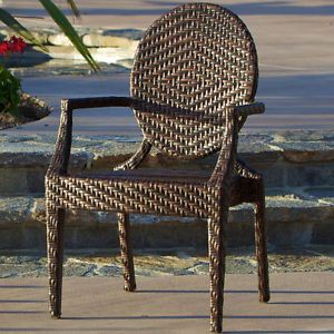 Outdoor Patio Furniture Elegant Mutibrown PE Wicker Arm Chair