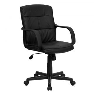 Executive Leather Office Desk Chair Comfortable Task Mid Back Swivel Computer