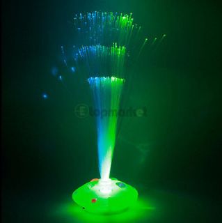 Colorful LED Fiber Optic Nightlight Lamp Xmas Party Home Decor Green Base