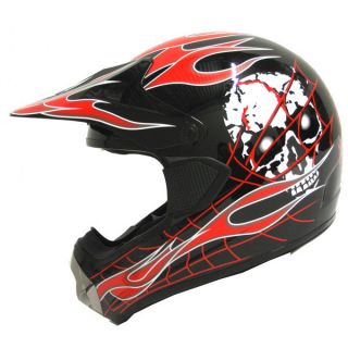 New Adult Motocross Motorcross MX ATV Dirt Bike Helmet Skull Red Black s M L XL