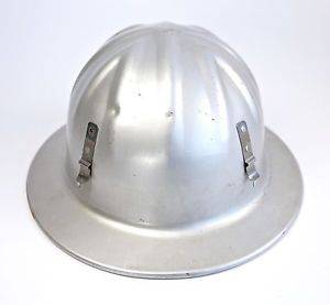 Vintage McDonald T Aluminum Full Brim Hard Hat Helmet Industrial Age MSA