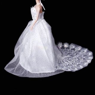 4pcs Beautiful Wedding Princess Party Bridal Dress Gown Clothes for Barbie Dolls