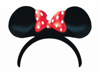 Fancy Dress Accessory Minnie Mouse Ears Red Bow Paper Headbands 4 Pack