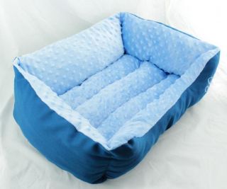 Thicken Sofa Spring Square Warm Cotton Dog Cat Pet Bed Sofa Bed Blue PP GW49