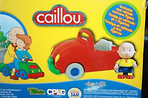 RARE Red Caillou Pull Back Car and Figure Toy PBS Kids