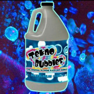 1 Gallon Jug Blue Blacklight Reactive Tekno Bubbles Free Bubble Wands Included