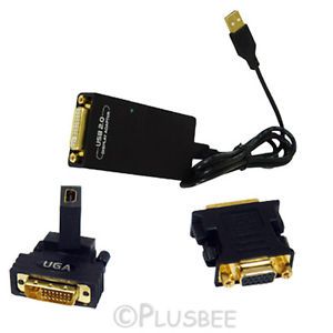 USB Graphic Multi Display Convertor Adapter DVI Female Male VGA HDMI for Laptop