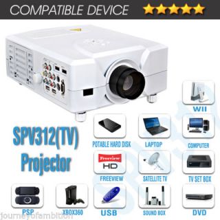 New LCD Home Theater Projector with 2 USB 2 HDMI Input 1080p 3D Movie DVD White